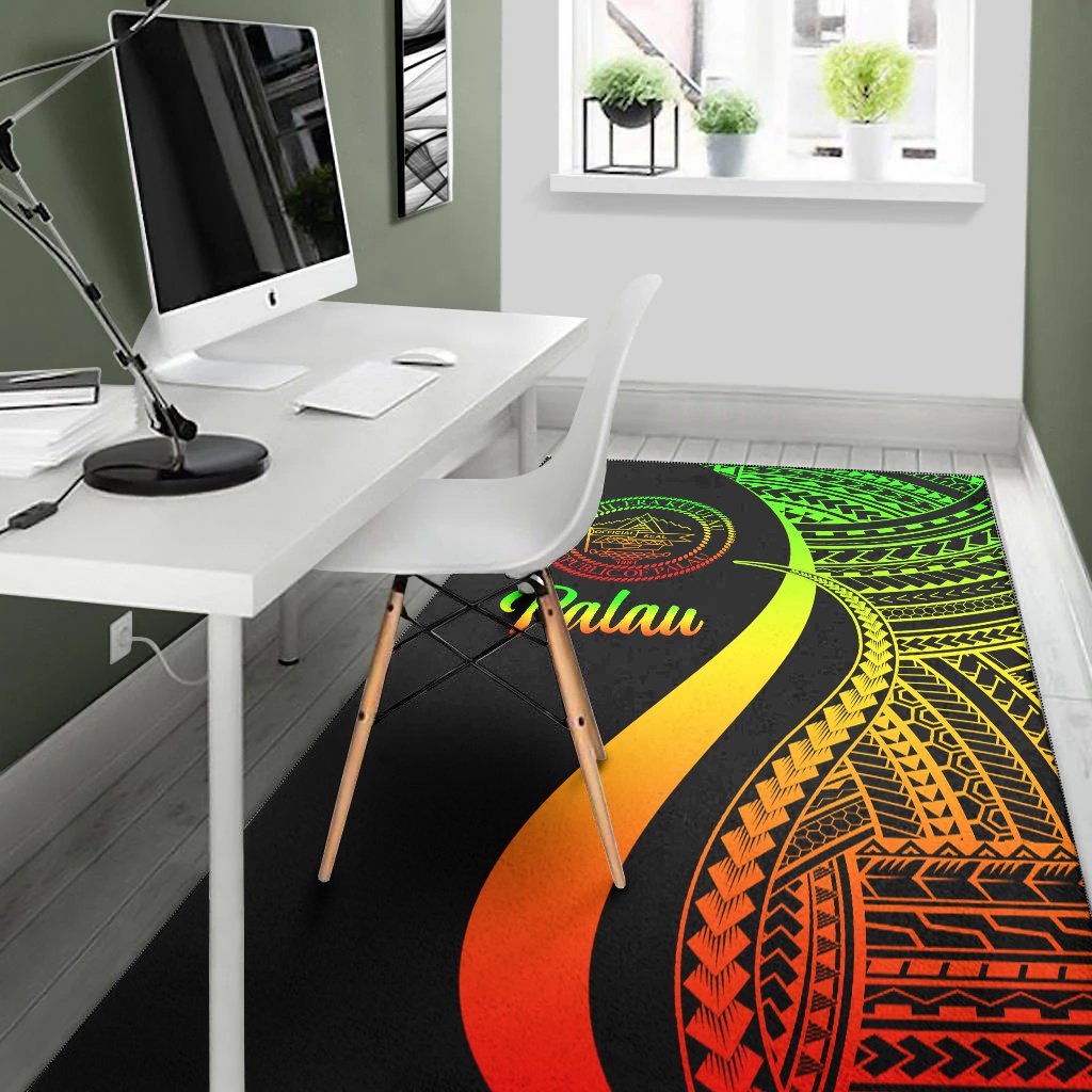 Palau Area Rug - Reggae Polynesian Tentacle Tribal Pattern