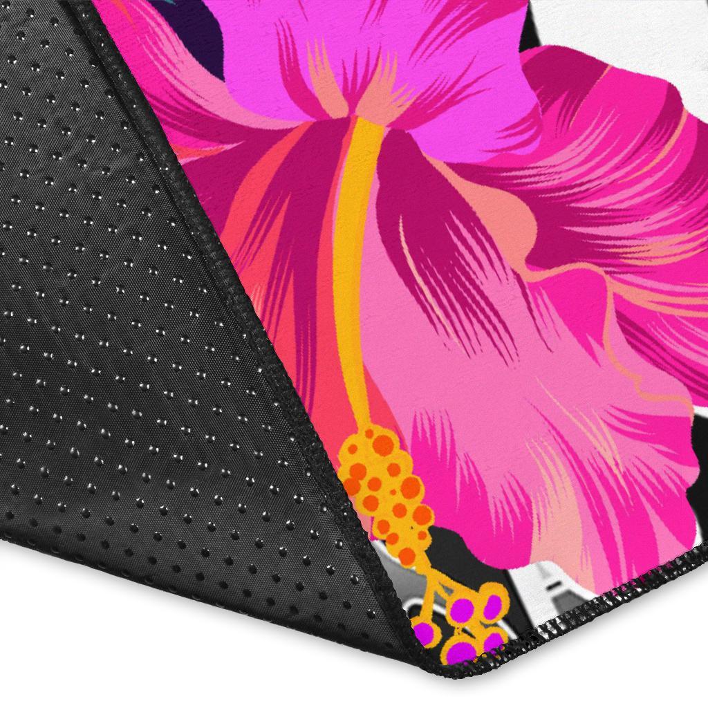 Palau Area Rug - Turtle Plumeria Banana Leaf Crest
