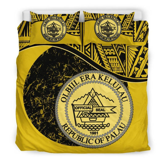Palau Duvet Cover Set - Palau Coat Of Arms Yellow