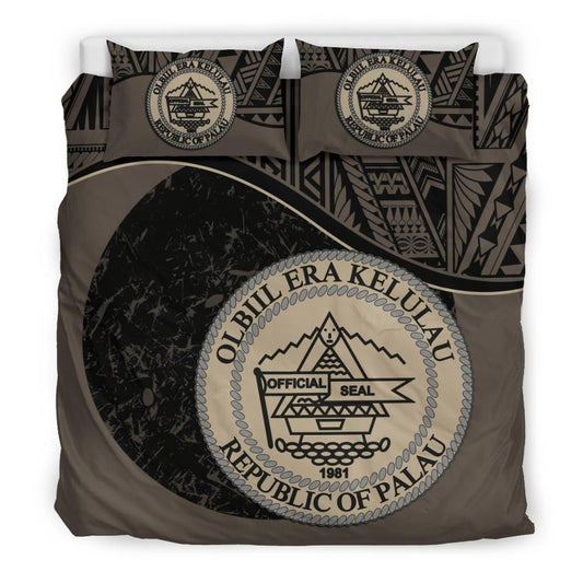 Palau Duvet Cover Set - Palau Coat Of Arms Brown