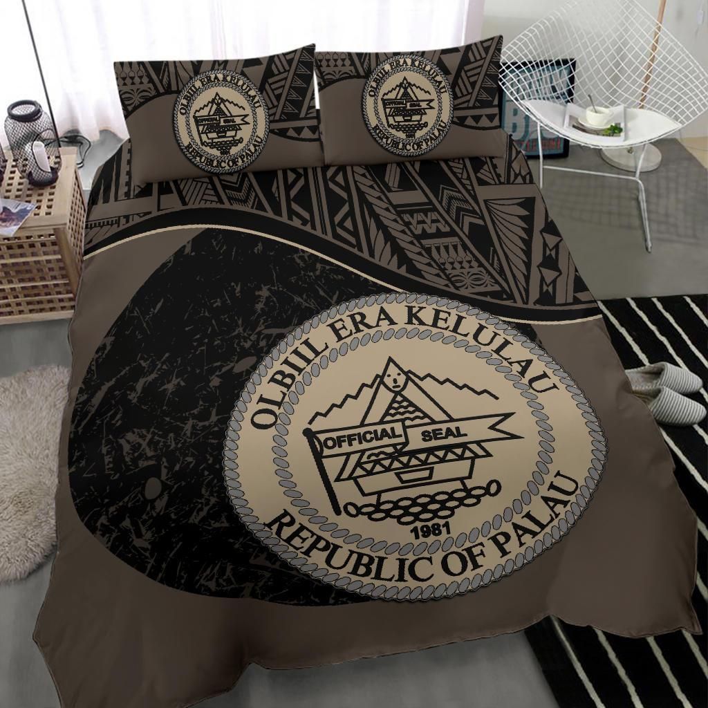 Palau Duvet Cover Set - Palau Coat Of Arms Brown