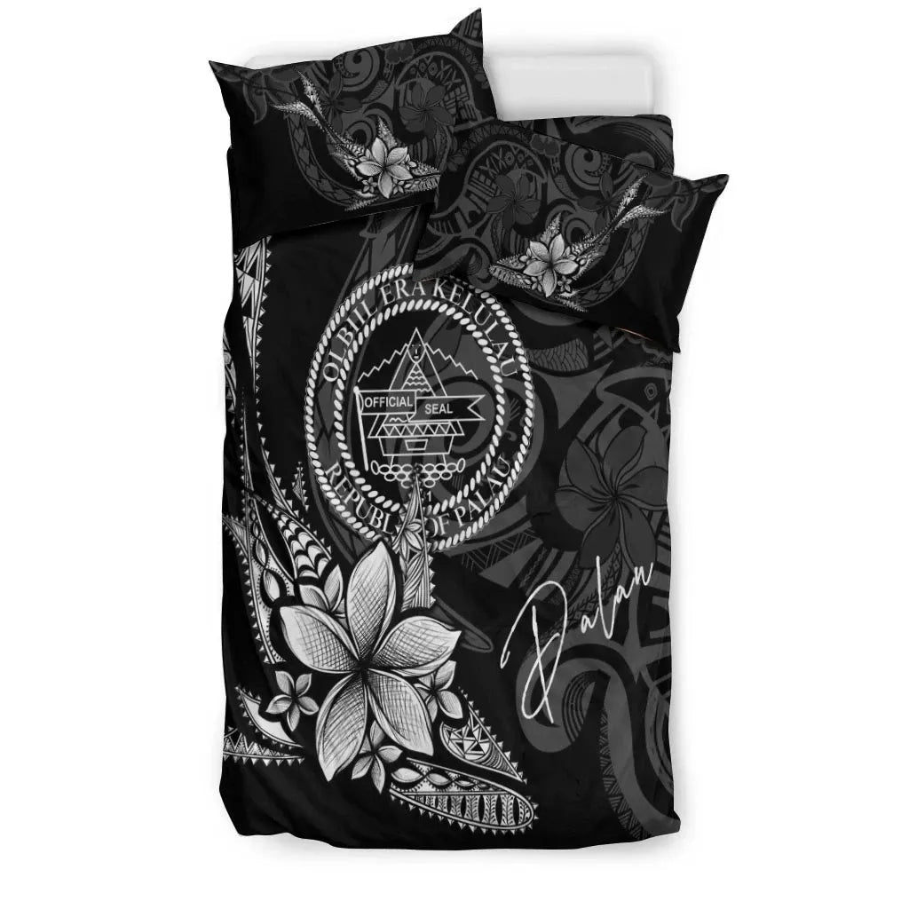 Palau Bedding Set - Fish With Plumeria Flowers Style