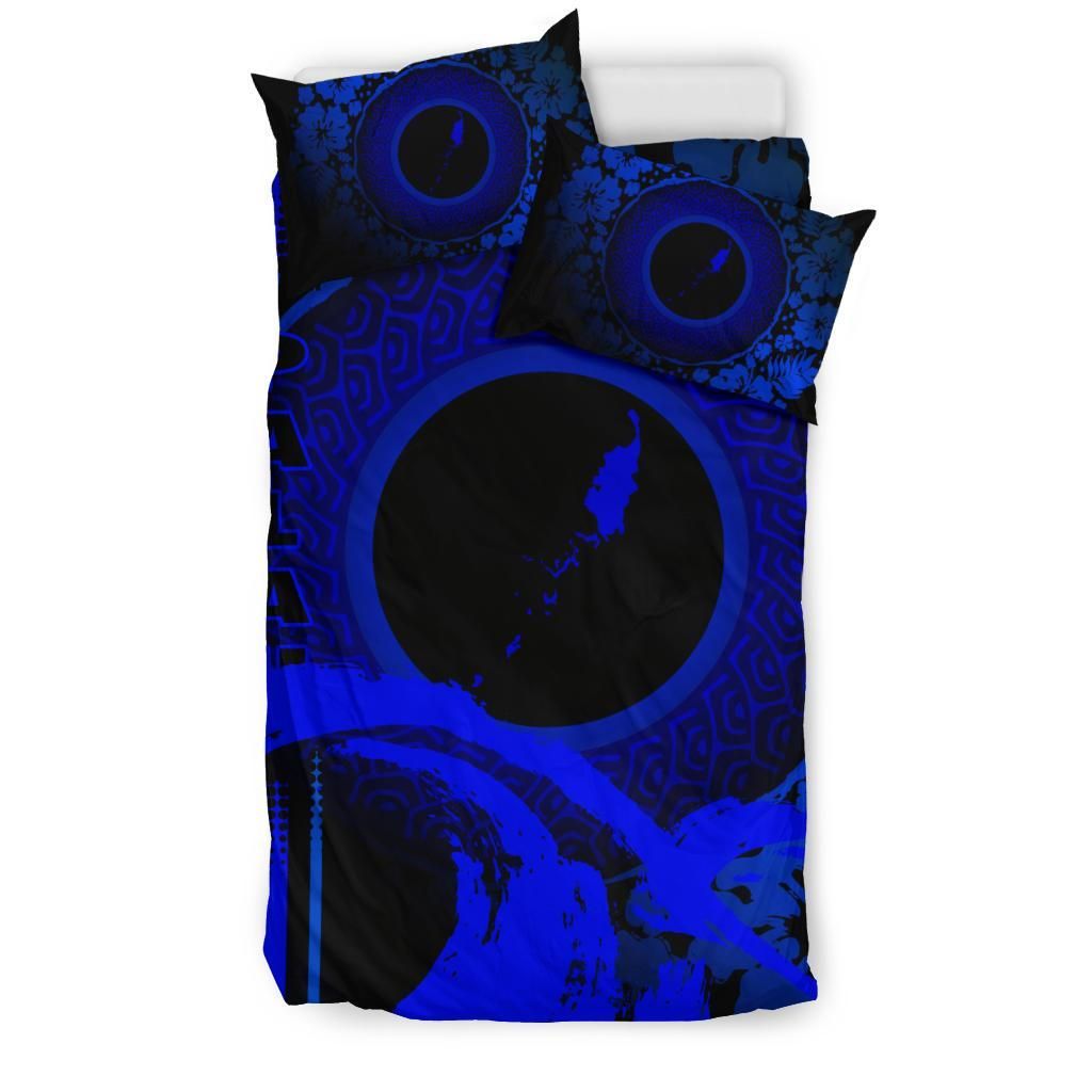 Palau Duvet Cover Set - Hibiscus And Wave Blue