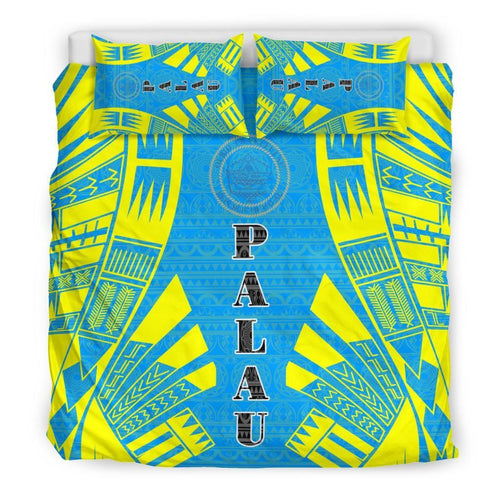 Palau Duvet Cover Set - Polynesian Tattoo Flag