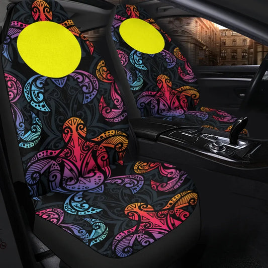 Palau Car Seat Cover - Sea Turtle In Tribal Polynesian Style