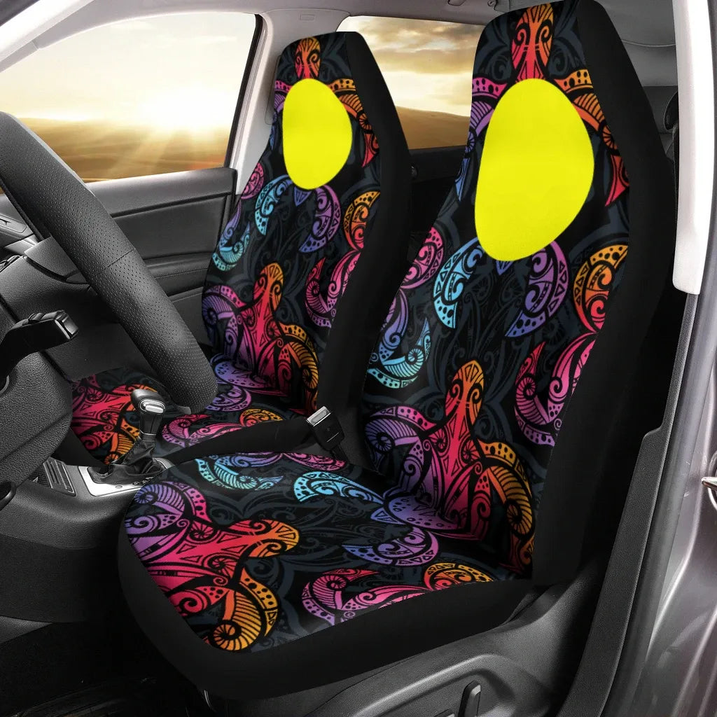 Palau Car Seat Cover - Sea Turtle In Tribal Polynesian Style