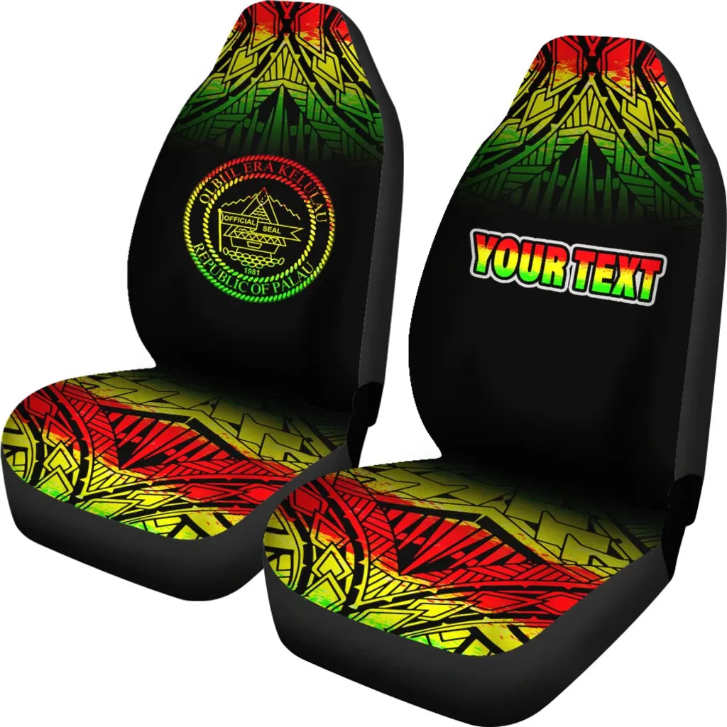 Palau Custom Personalised Car Seat Covers - Palau Seal Fog Reggae Style