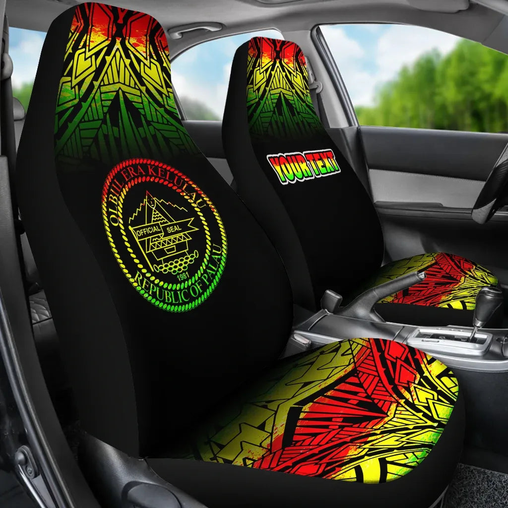 Palau Custom Personalised Car Seat Covers - Palau Seal Fog Reggae Style