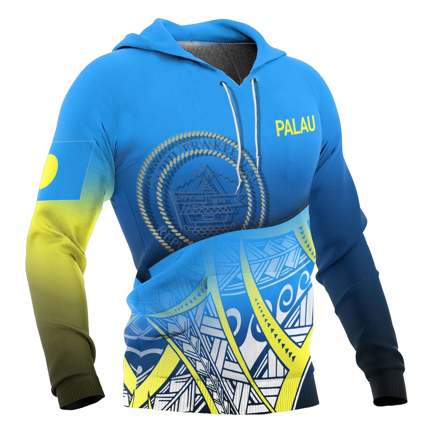 Palau Coat Of rms Hoodie - Polynesian Pattern