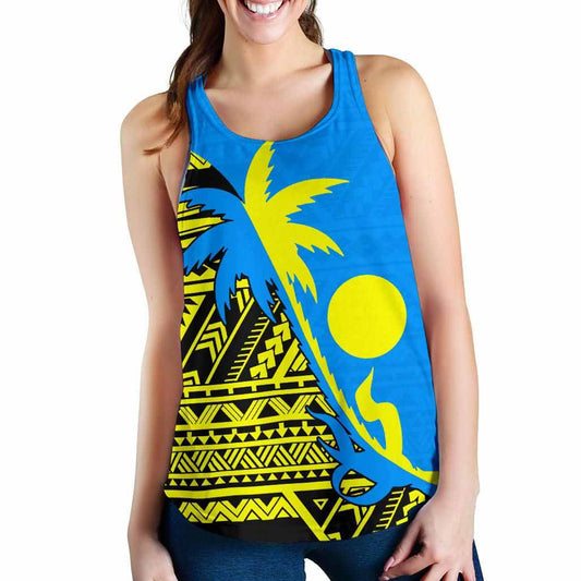 Palau Coconut Tree Women Racerback Tank