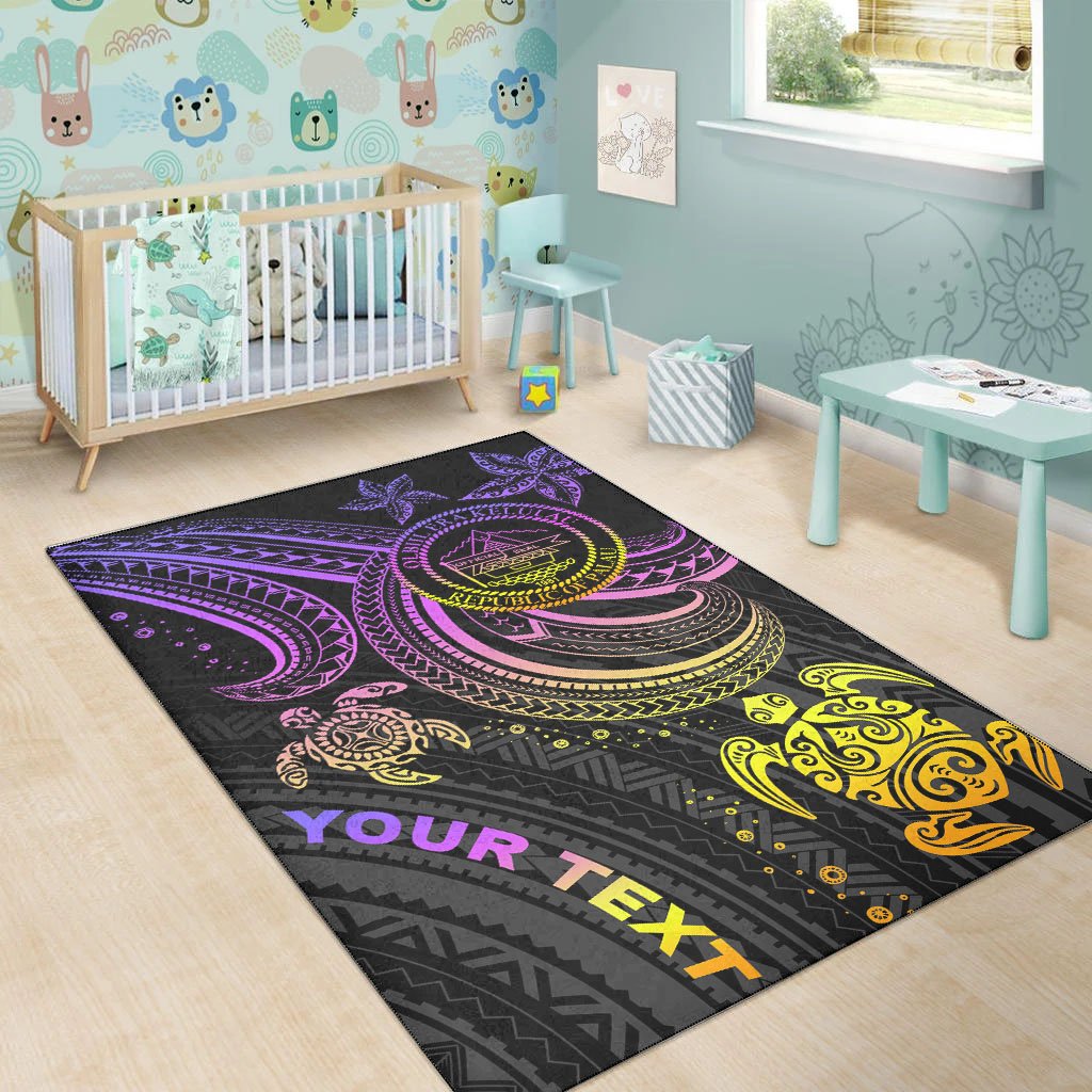Palau Custom Personalised Area Rug - Pink Turtle