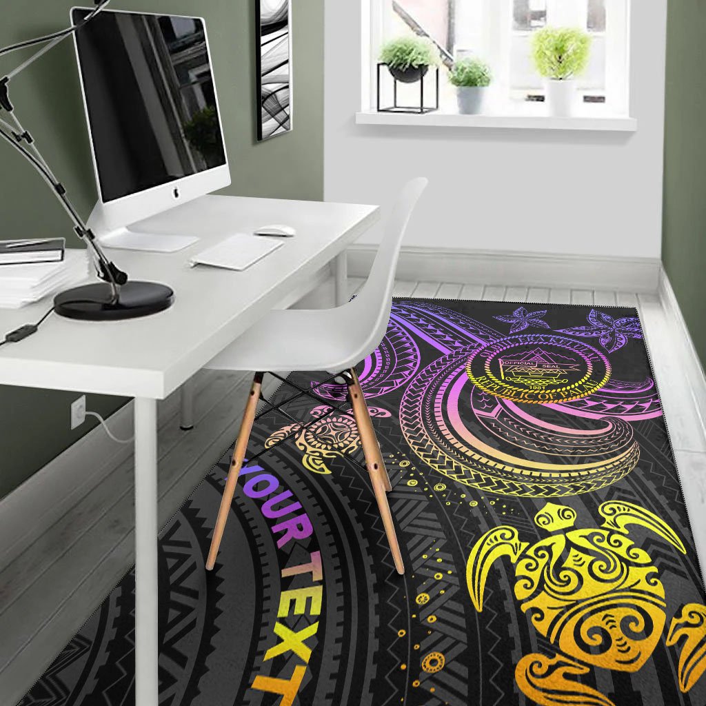 Palau Custom Personalised Area Rug - Pink Turtle