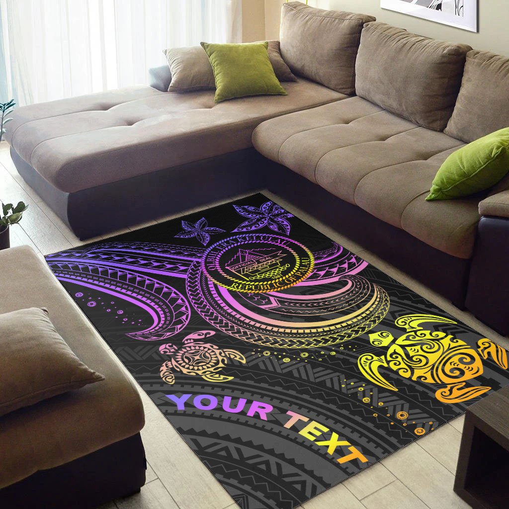 Palau Custom Personalised Area Rug - Pink Turtle