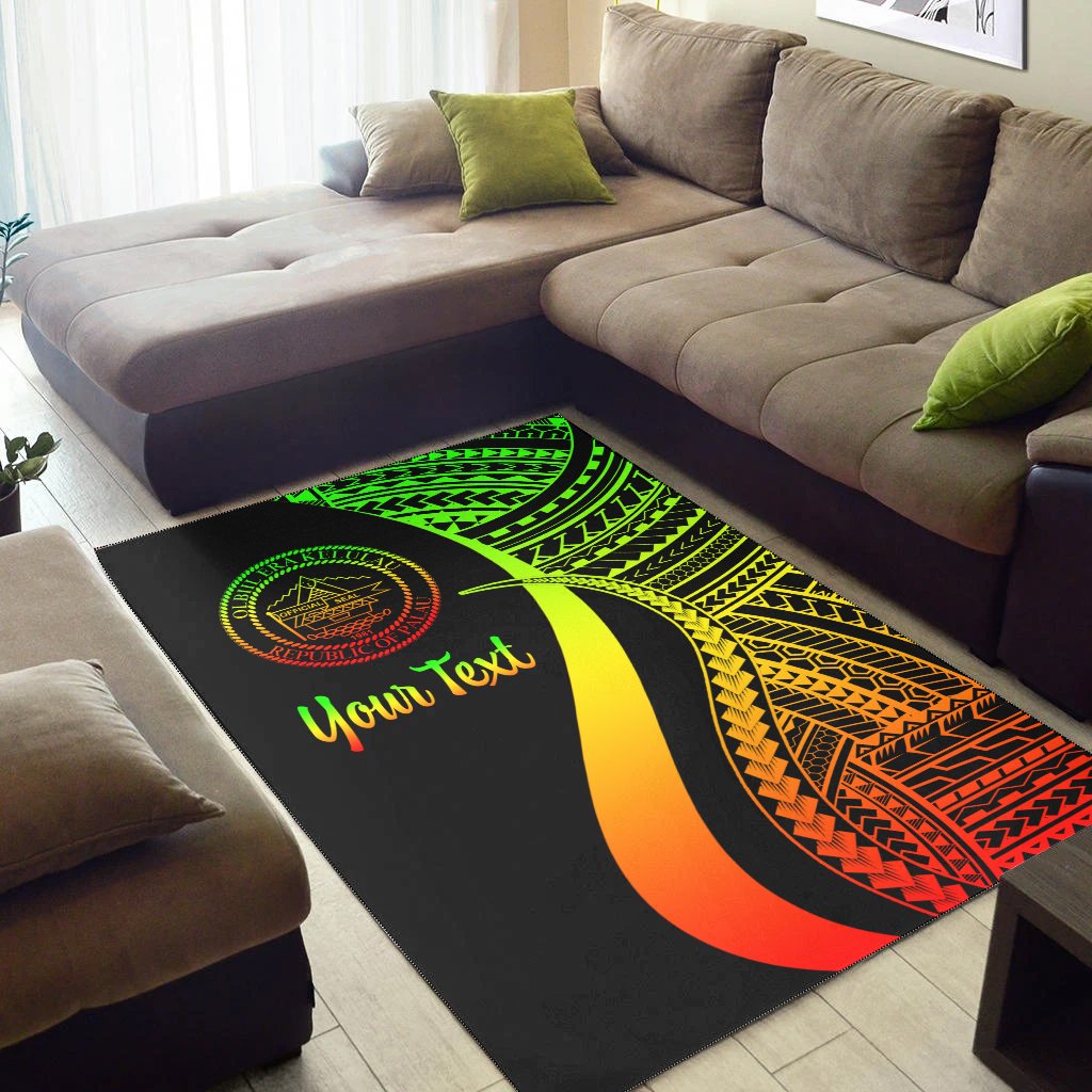 Palau Custom Personalised Area Rug - Reggae Polynesian Tentacle Tribal Pattern