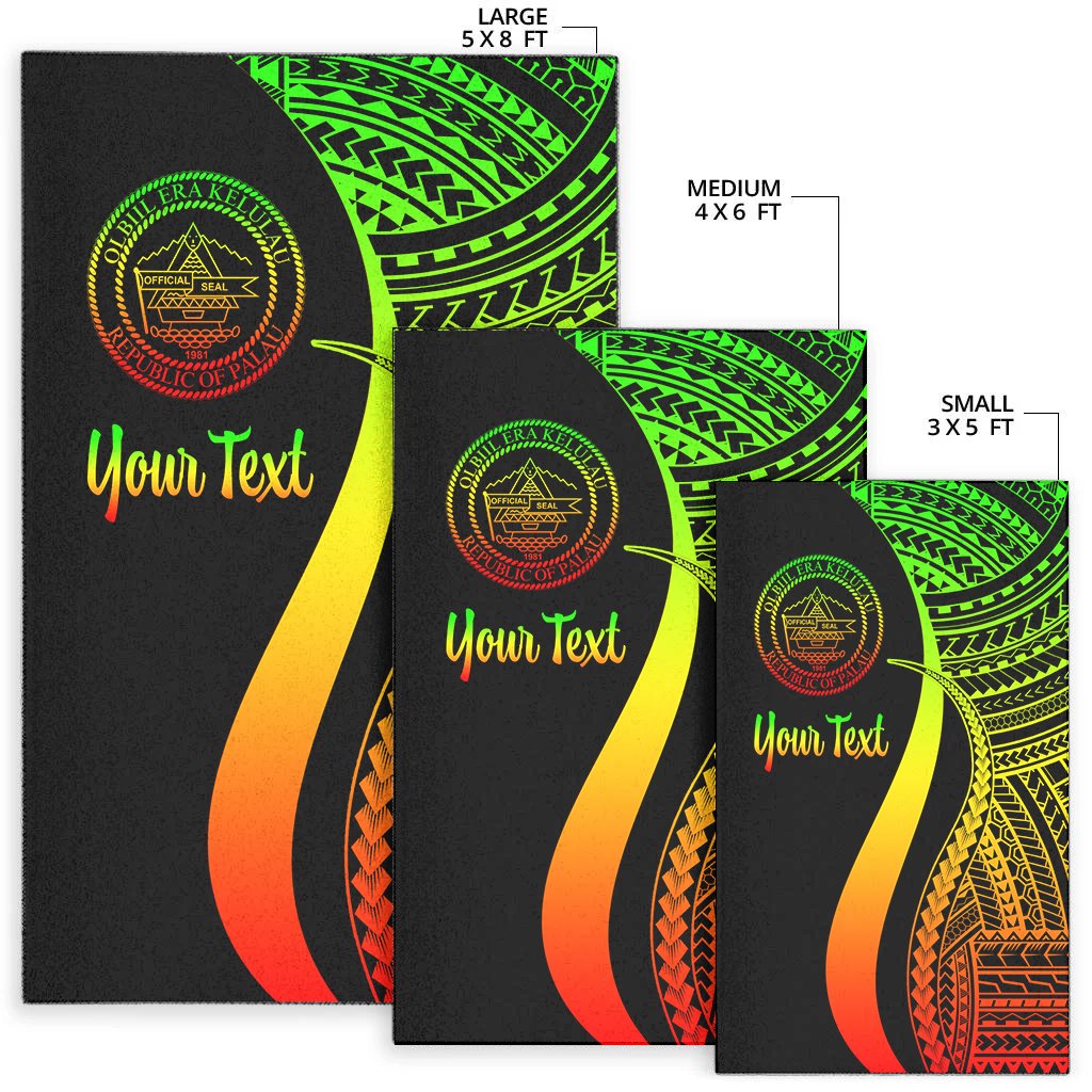 Palau Custom Personalised Area Rug - Reggae Polynesian Tentacle Tribal Pattern