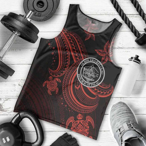 Palau Custom Personalised Men Tank Top - Red Turtle