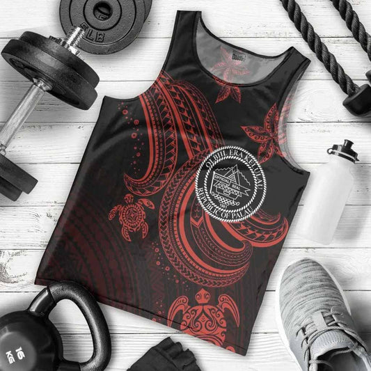 Palau Custom Personalised Men Tank Top - Red Turtle