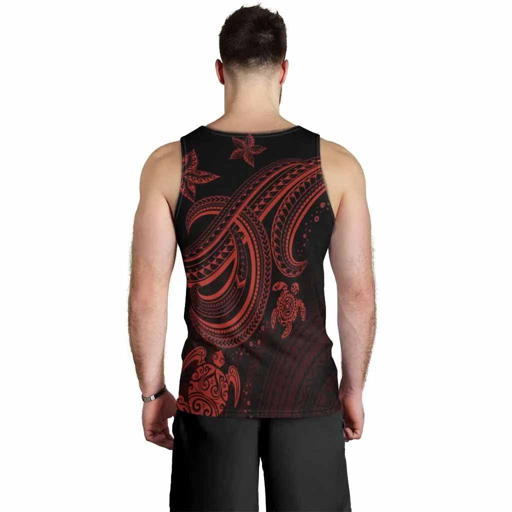 Palau Custom Personalised Men Tank Top - Red Turtle