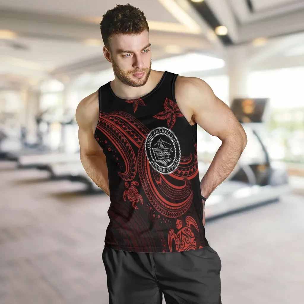 Palau Custom Personalised Men Tank Top - Red Turtle