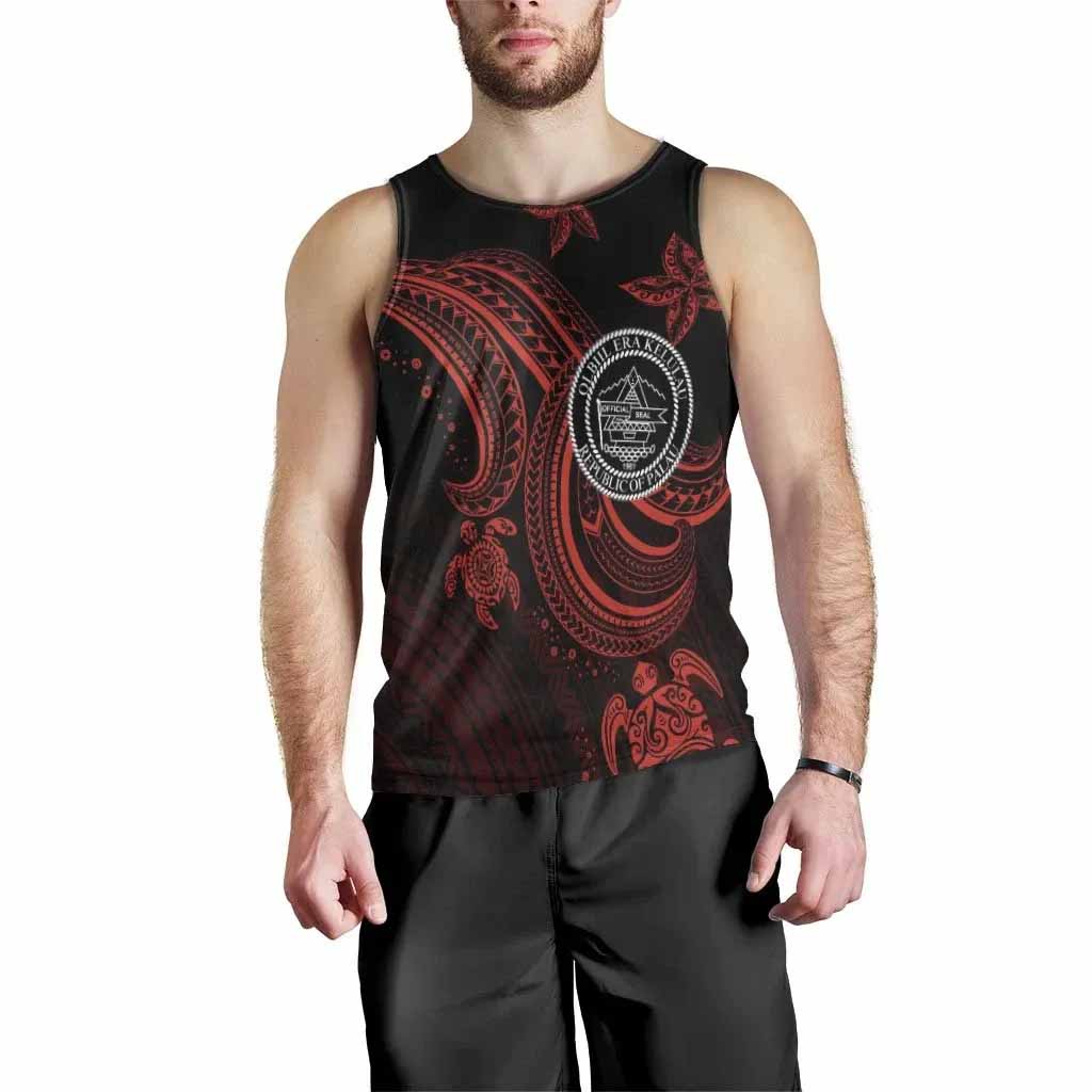 Palau Custom Personalised Men Tank Top - Red Turtle