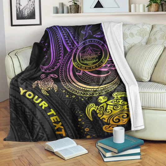 Palau Custom Personalised Premium Blanket- Pink Turtle