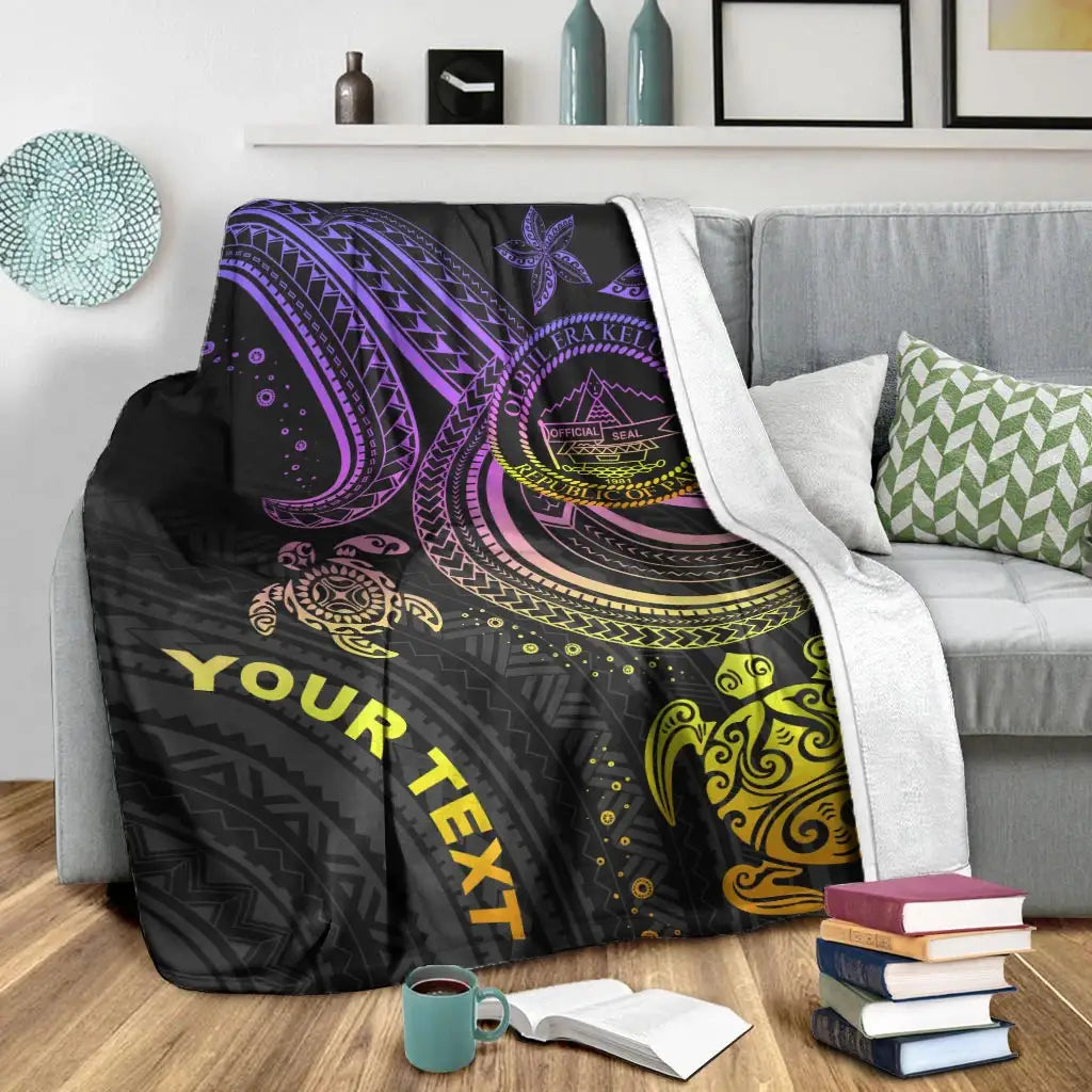 Palau Custom Personalised Premium Blanket- Pink Turtle