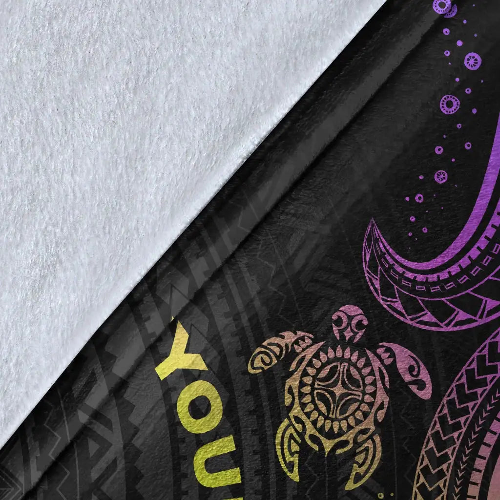 Palau Custom Personalised Premium Blanket- Pink Turtle