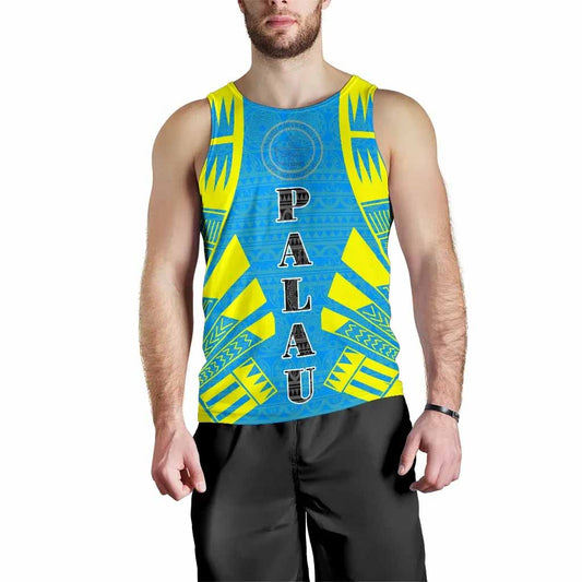 Palau Men Tank Top - Polynesian Tattoo Flag