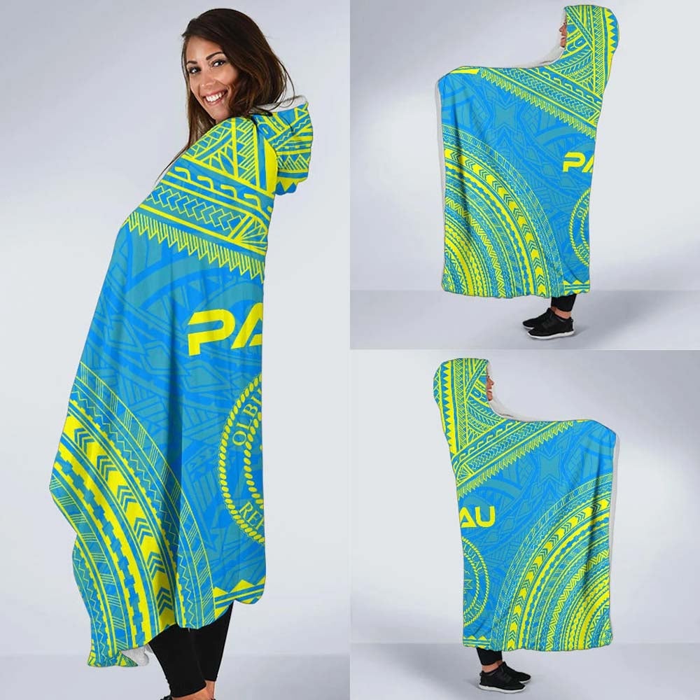 Palau Flag Polynesian Chief Hooded Blanket