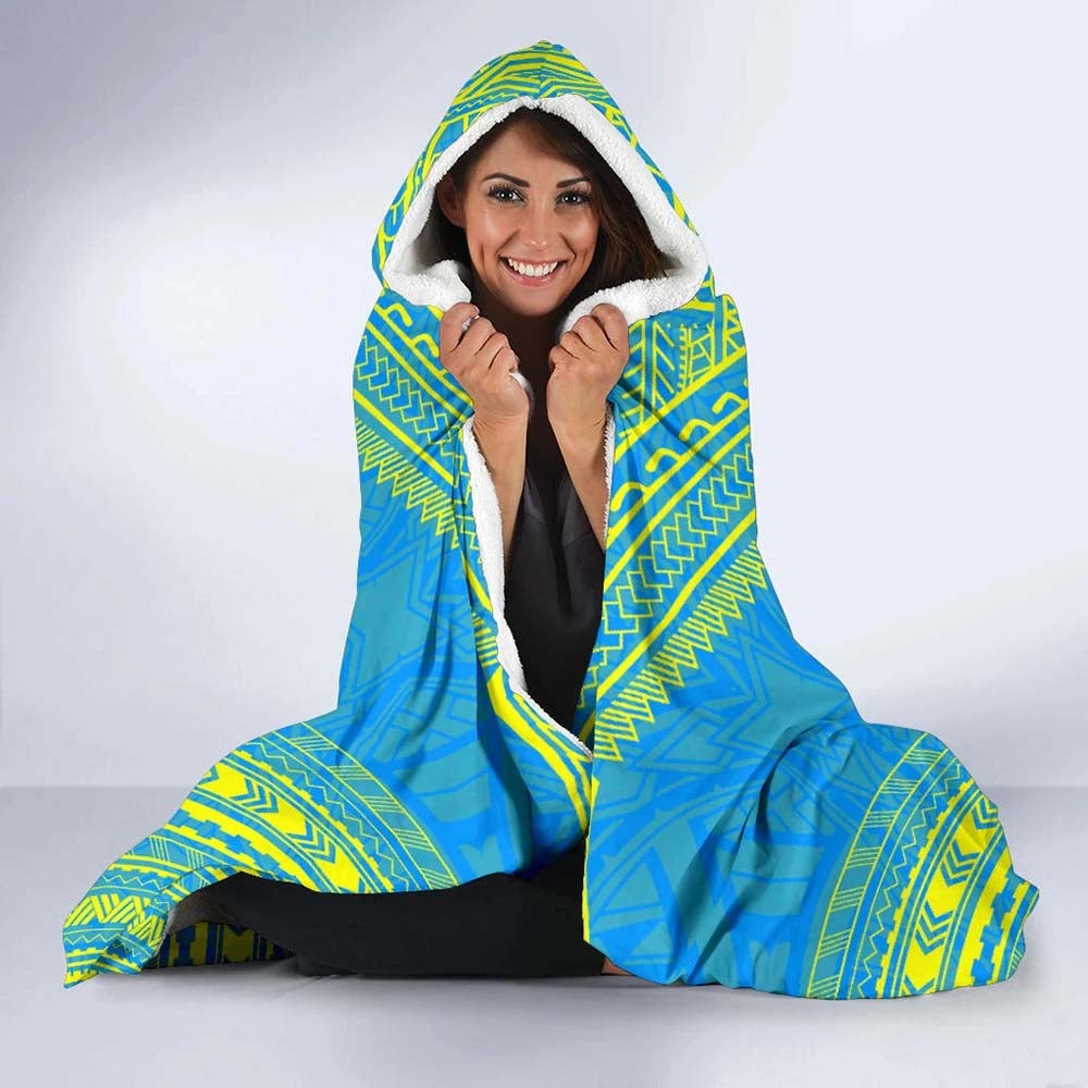 Palau Flag Polynesian Chief Hooded Blanket