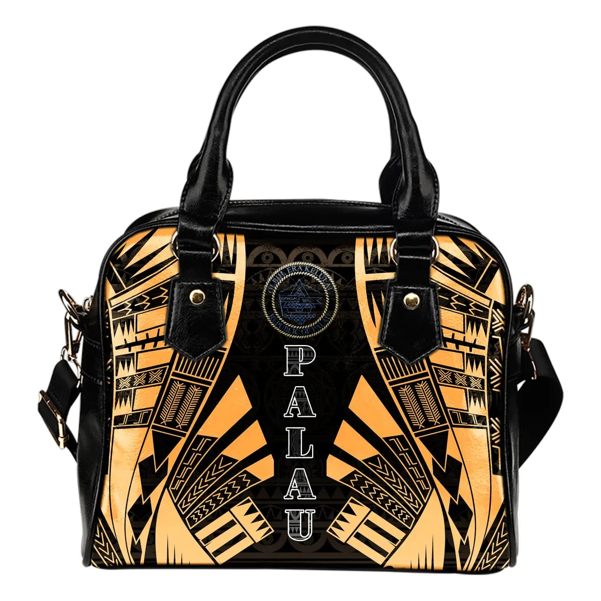 Palau Shoulder Handbag - Polynesian Tattoo Gold