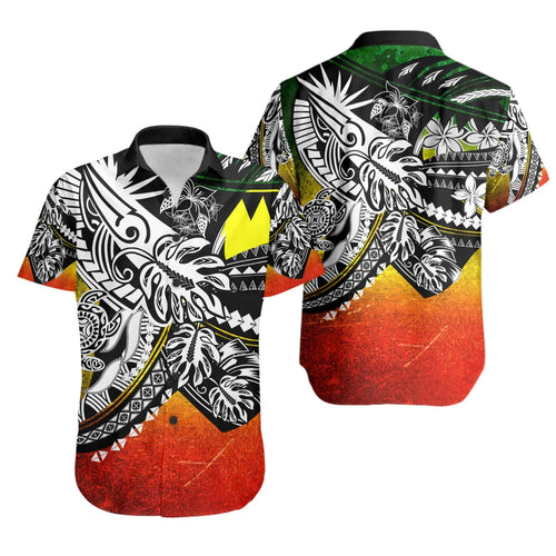 Palau Short Sleeve Shirt - Tribal Jungle Pattern Reggae Color