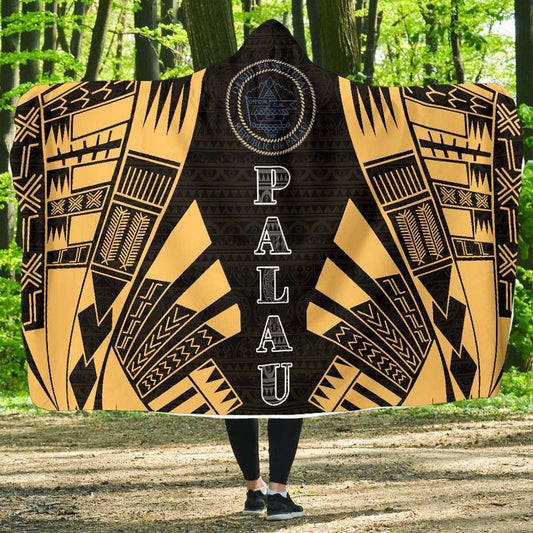 Palau Hooded Blanket - Polynesian Tattoo Gold