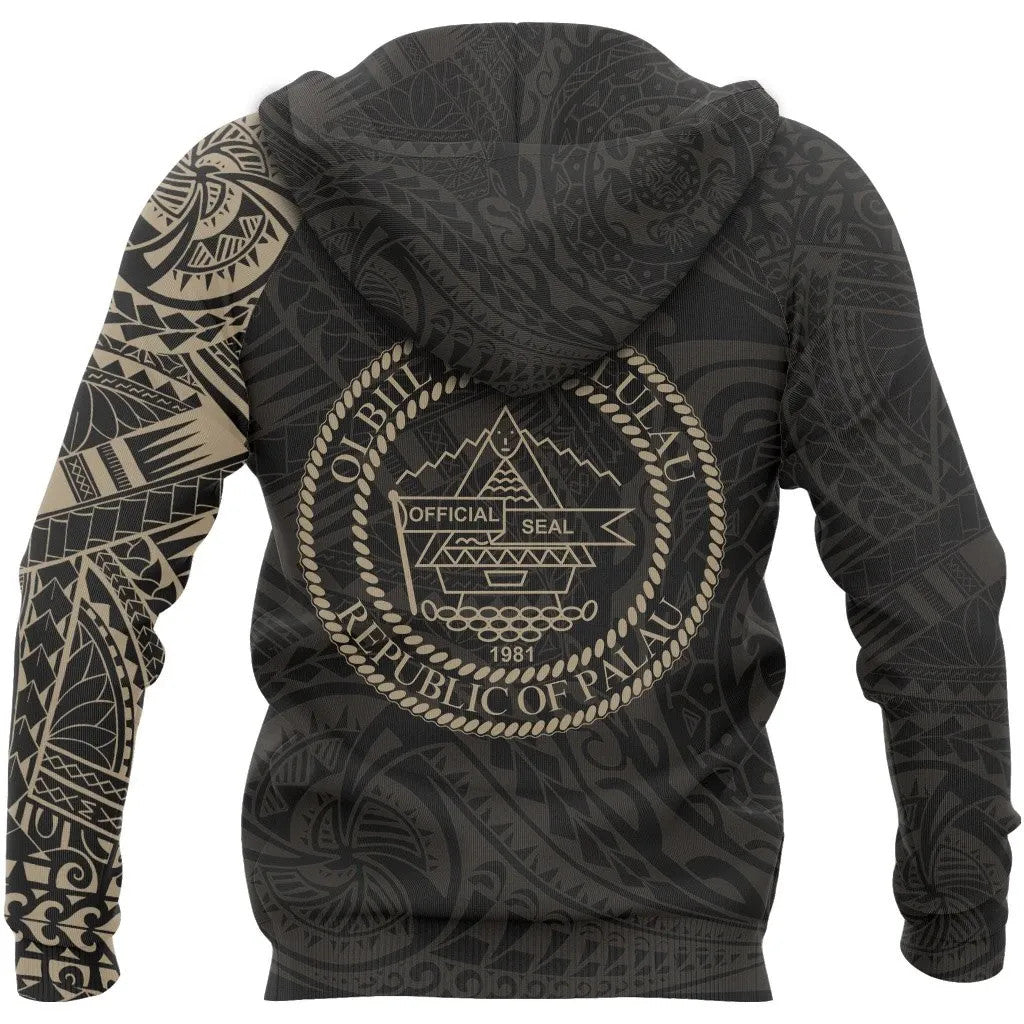 Palau Kid Hoodie - Palau Flag Polynesian Tattoo Style