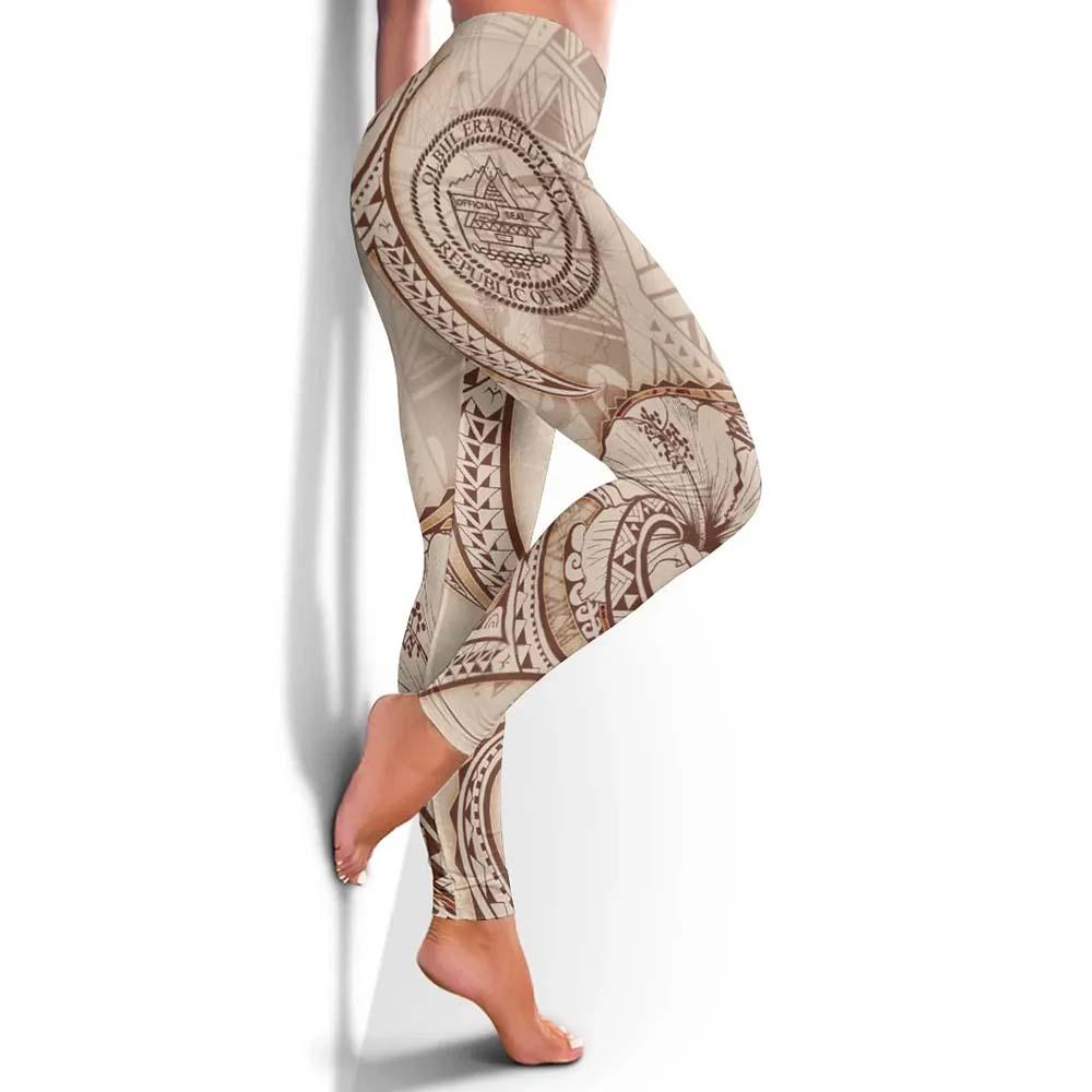 Palau Legging - Hibiscus Flowers Vintage Style
