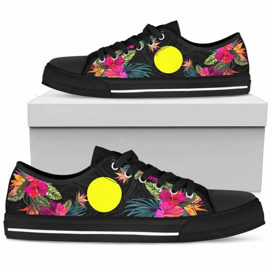 Palau Low Top Shoes - Hibiscus Polynesian Pattern