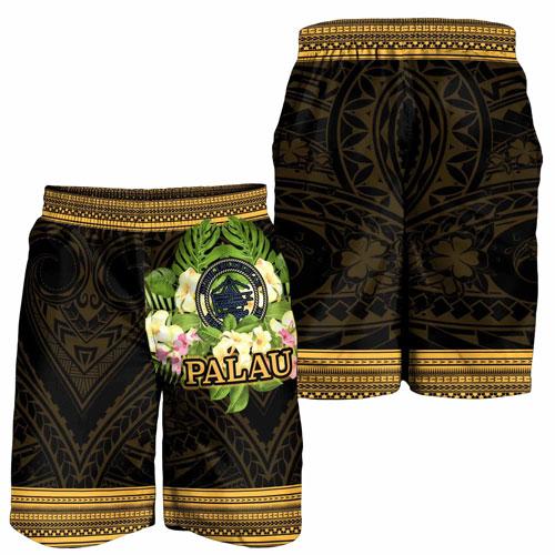 Palau Men Shorts - Polynesian Gold Patterns Collection