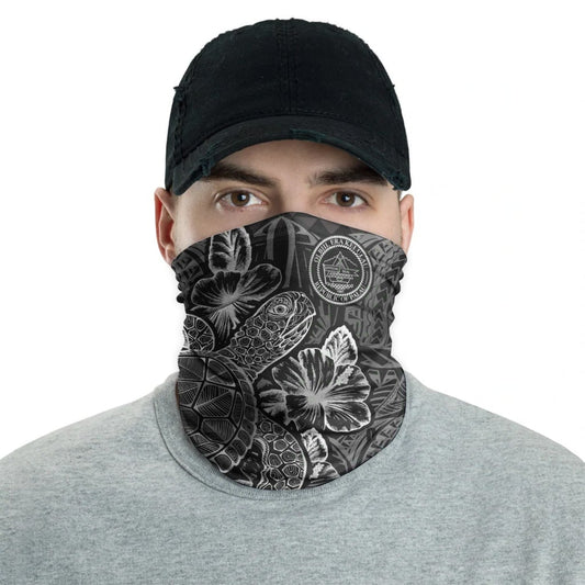 Palau Neck Gaiter - Turtle Hibiscus Black