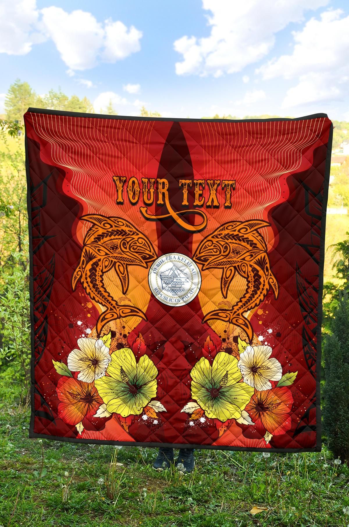 Palau Personalised Premium Quilt - Tribal Tuna Fish