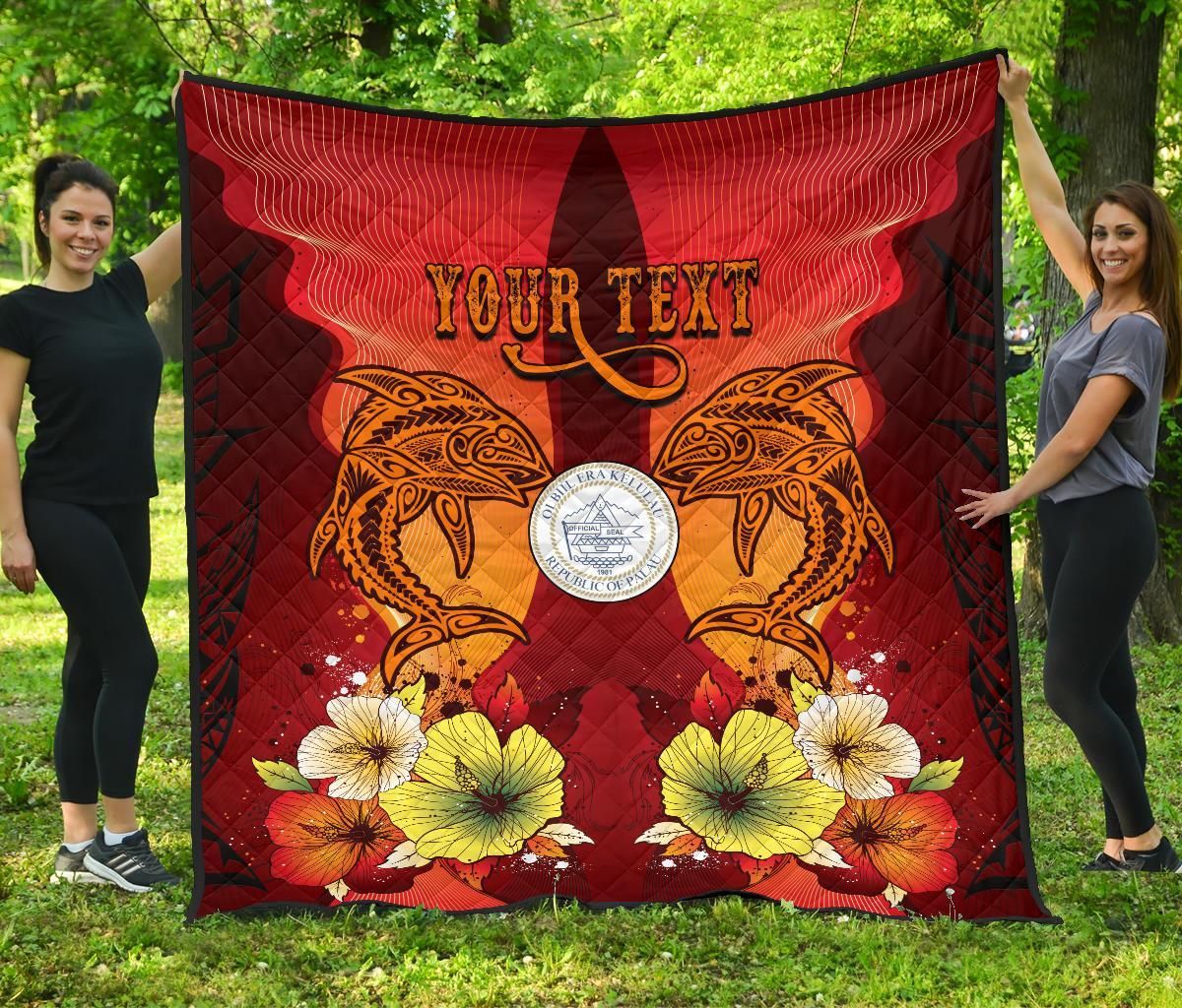 Palau Personalised Premium Quilt - Tribal Tuna Fish