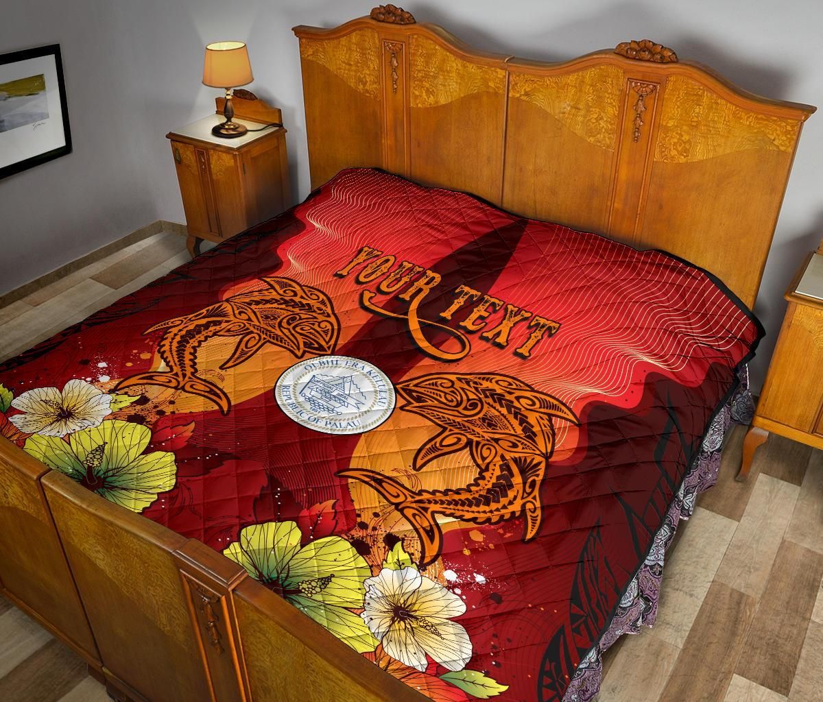 Palau Personalised Premium Quilt - Tribal Tuna Fish
