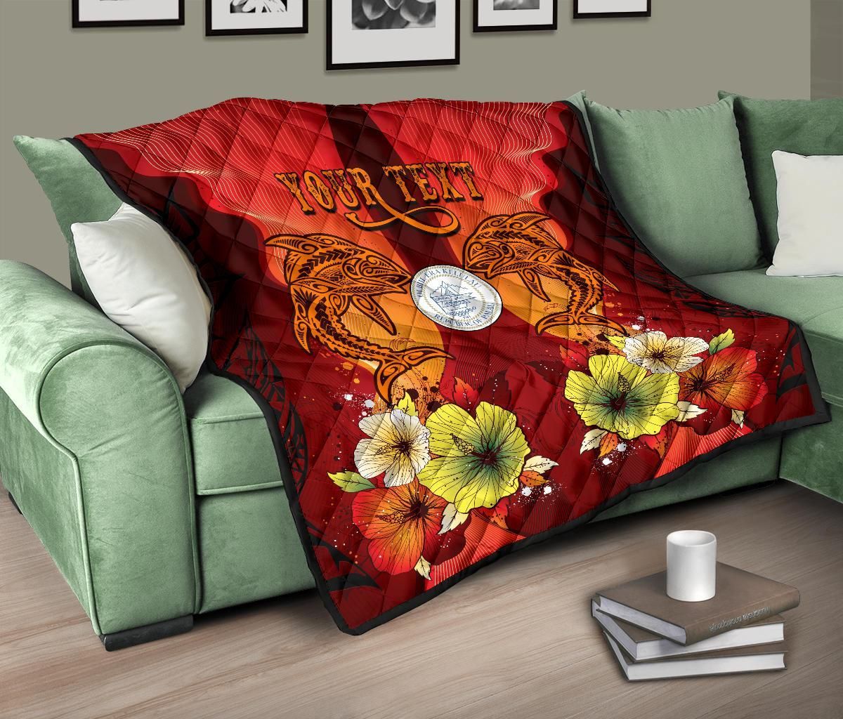 Palau Personalised Premium Quilt - Tribal Tuna Fish