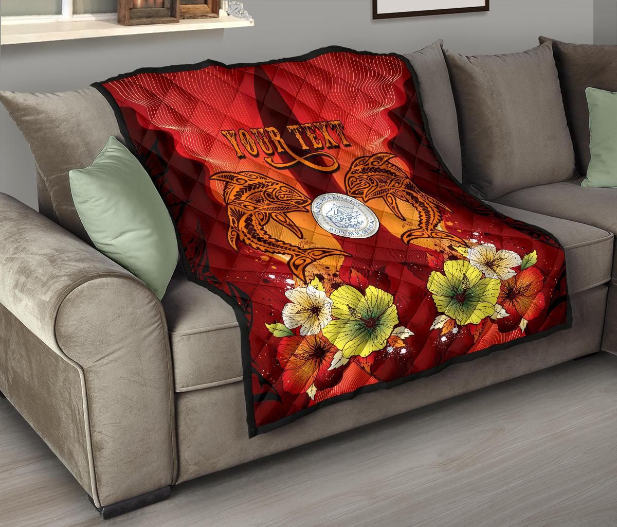 Palau Personalised Premium Quilt - Tribal Tuna Fish