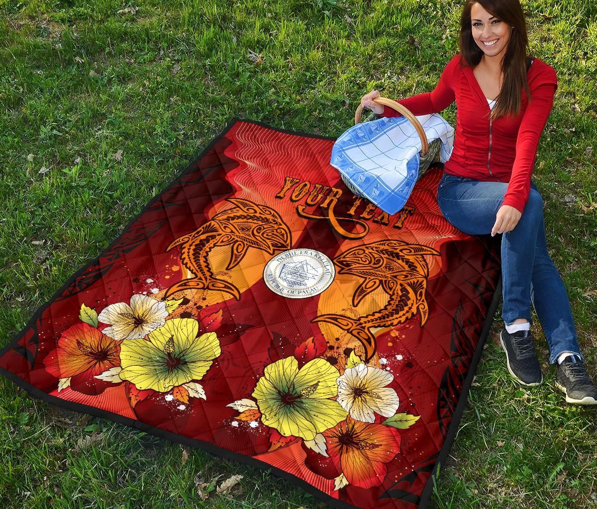 Palau Personalised Premium Quilt - Tribal Tuna Fish