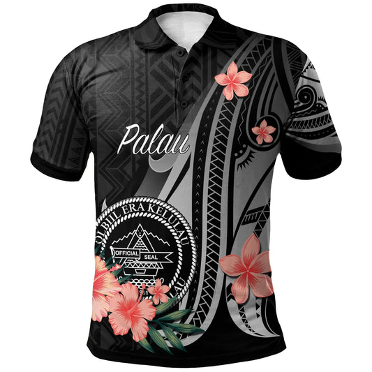 Palau Polo Shirt - Polynesian Hibiscus Pattern Style