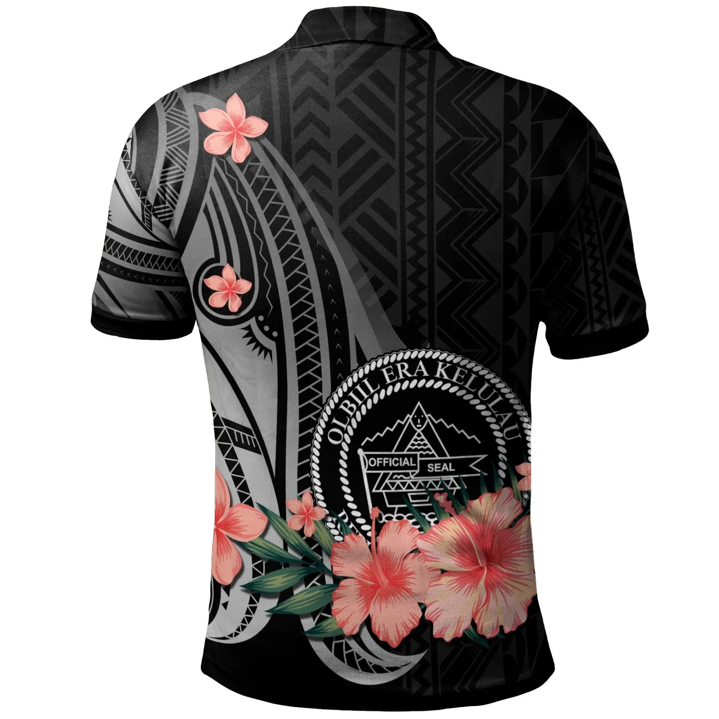 Palau Polo Shirt - Polynesian Hibiscus Pattern Style