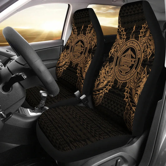 Palau Car Seat Cover - Palau Seal Map Gold