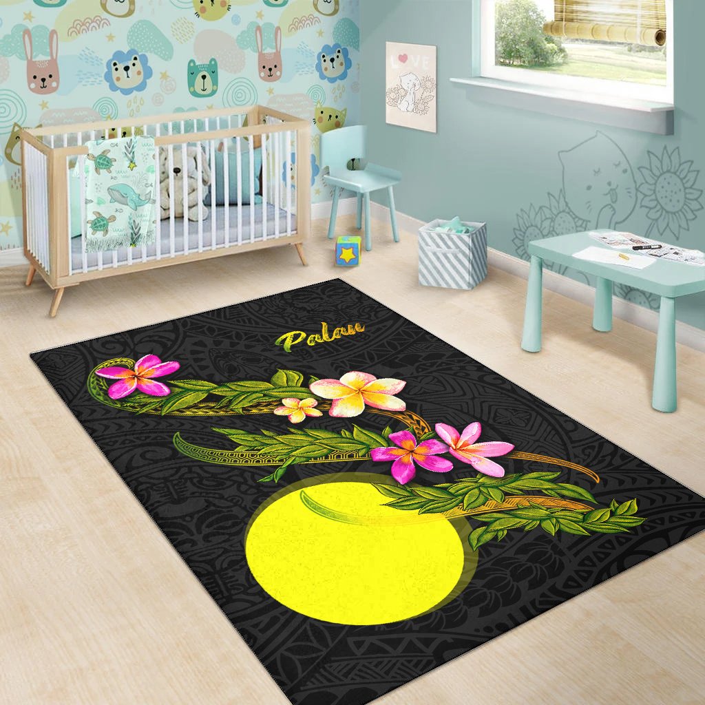 Palau Polynesian Area Rug - Plumeria Tribal