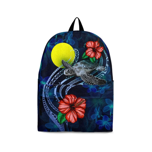 Palau Polynesian Backpack - Blue Turtle Hibiscus