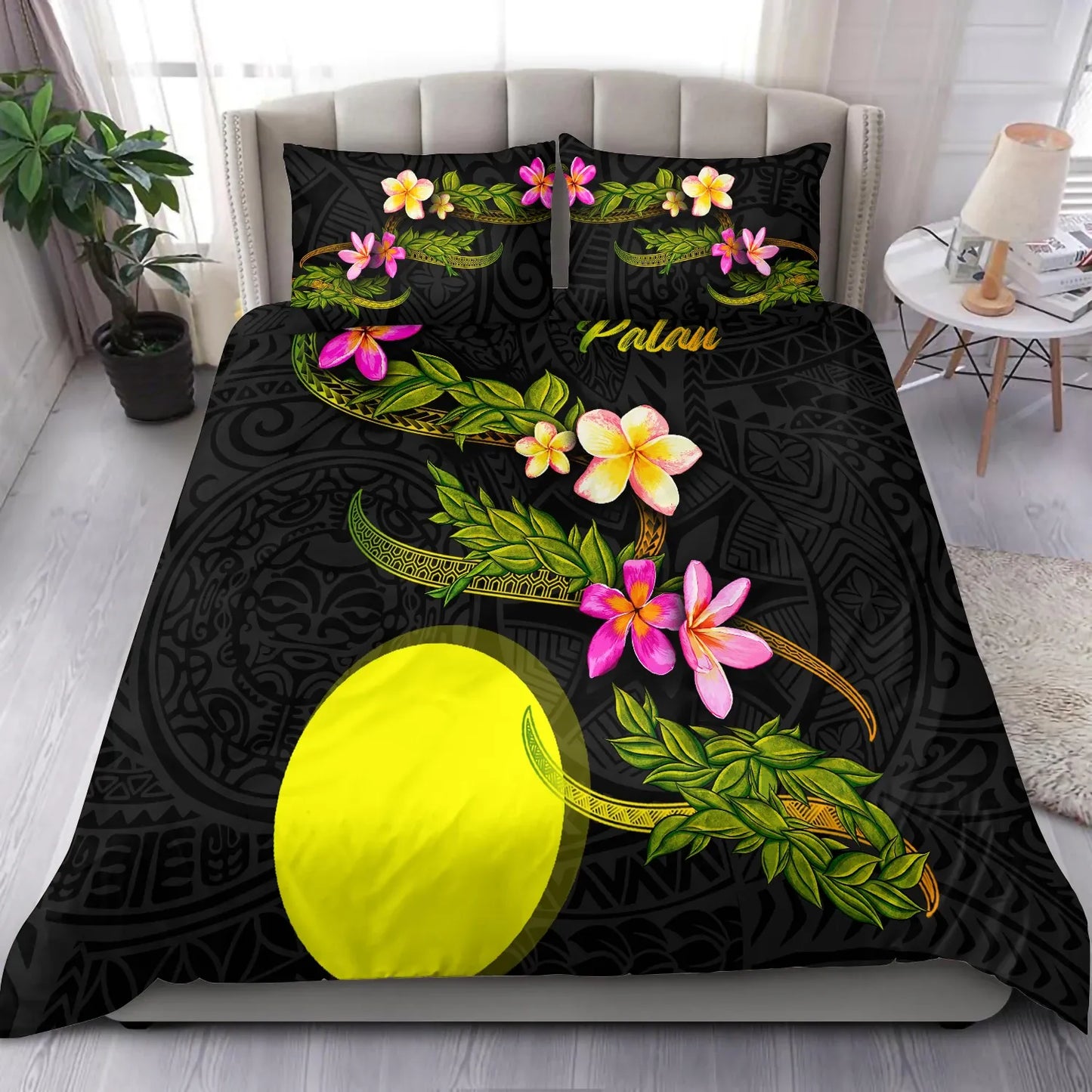 Palau Polynesian Bedding Set - Plumeria Tribal
